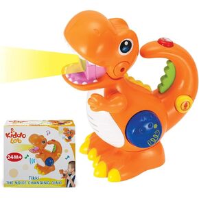 KiddoLab Tikki The Dino - Dinosaur Toy with Voice Changer, Recording, Playback Microphone & Colorful Light for Toddlers. Children's Birthday Gift Ages for 2,3,4 Years Old