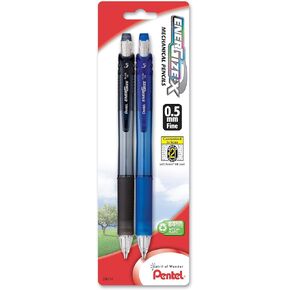 Pentel EnerGize-x Mechanical Pencil, 0.5mm, Assorted Barrel Colors, Pack of 2 (PL105BP2M)