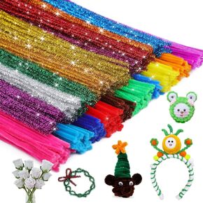 Iuuidu 1100PCS Pipe Cleaners, 22 Color Pipe Cleaners Chenille Stem, Fuzzy Sticks Pipe Cleaners Craft Supplies for DIY Arts Crafts Project