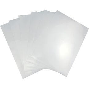 50 Sheets Glossy Pearl White Printable Vinyl Sticker Paper 8.5x11 inch Dries Quickly Waterproof Sticker Paper for Inkjet/Laser Printer