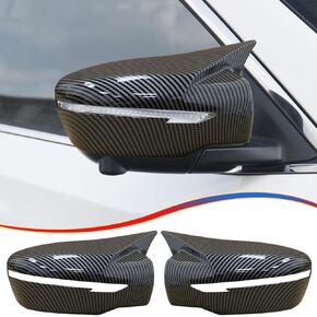 MUXEE Side Mirror Covers, for Nissan Rogue 2014-2020，Nissan Rogue Sport 2017-2022，Nissan Murano 2015-2024，Nissan Pathfinder 2017-2020 Turn Signal housing Cover Accessories-Carbon Fiber.