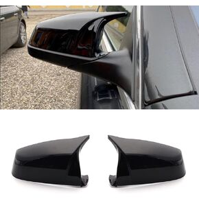 Horn caps M style Black side wing mirror Cap Cover for BMW 5 6 7 serie F01 F02 F03 F04 F06 F07 F10 F11 F12 F13 (Bright Black)