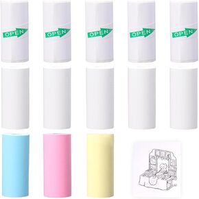 9 Rolls Colored Thermal Paper for Pocket Thermal Printer, Great Gift for Creative Minds (Colorful, 9P)