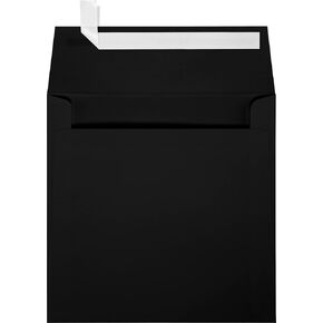 LUXPaper Square Invitation Envelopes | Peel & Press | 6" x 6" | Black Linen | 80lb. Text | 50 Qty