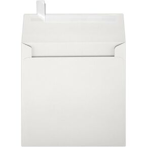 LUXPaper Square Invitation Envelopes | Peel & Press | 6" x 6" | Natural White | 100% Cotton | 80lb. Text | 50 Qty