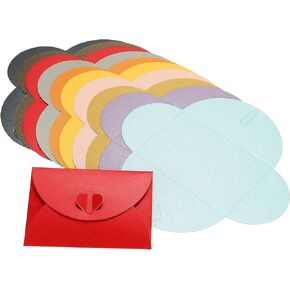 PATIKIL Mini Envelopes, 20 Pack Heart Clasp Tiny Items Storage Cute Present Card Holder for Wedding Greeting Party, Multicolor