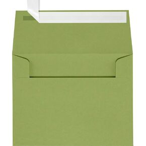 LUXPaper A2 Invitation Envelopes | Peel & Press | 4 3/8" x 5 3/4" | Avocado Green | 70lb. Text | 50 Qty