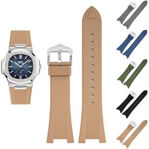 25mm Rubber Band For Patek Philippe Nautilus With Buckle, Rubber Watch Band Straps For Patek Philippe 5711 5712 5980 - Multiple Colors