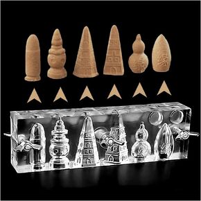 Acrylic Incense Cone Mold with Six Shapes Backflow Incense Mold Tower Shaped Incense Mold Incense Cone Maker Incense Making Mold for DIY Craft Lovers