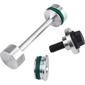3mirrors Billet Aluminum Oil Diverter Barbell & Oil Tube Hold Down& Front Gallery Plug Compatible with GM LS Engines w/Viton O Ring for Sealing