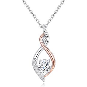 Necklaces for Women 925 Sterling Silver Necklace Jewelry for Women Infinity Love Pendant CZ Diamond Necklace Women Jewelry Mother's Day Valentine's Day Birthday Gifts for Mom Women Wife Her