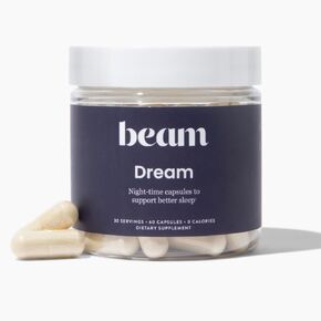 Beam Dream | Sleep Aid Capsules | Natural Ingredients - L-Theanine, Magnesium | Gluten Free, Vegan, Non-GMO, No Sugar Added, Keto, Dairy Free
