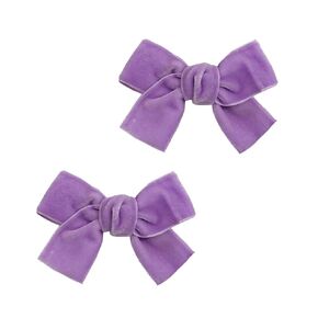 Velvet Hair Bow for Toddler Girls Handmade Knot Bows Neutral Pigtail Bows Alligator Clips Hair Barrettes Accessories for Baby Little Girls Kids in Pairs (blue.)