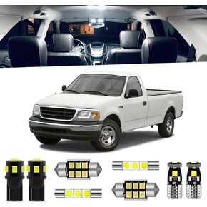 ENDPAGE 12-Pieces F150 Interior LED Light Kit for Ford F-150 1997 1998 1999 2000 2001 2002 2003 White 6000K Interior LED Lighting Package + Cargo Lights, License Plate Lights, Install Tool