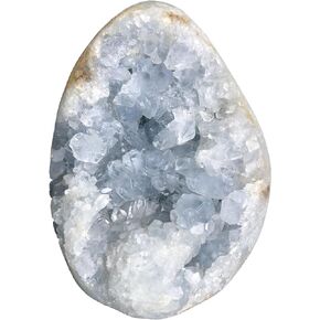 MOGEMT Raw Blue Celestite Crystal Geode Natural Healing Crystal Cluster Large Irregular Celestine Stone Home Decor 2-3 Lbs