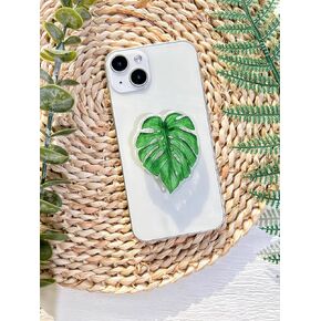 حامل قبضة الهاتف على شكل أوراق خضراء طبيعية من VJQ، حامل هاتف خلوي نباتي لطيف، ملحق سحر الهاتف قابل للطي، قبضة هاتف بمسند ممتد مع قاعدة قابلة للتبديل، مقبض قبضة لجهاز Kindle in Kuwait