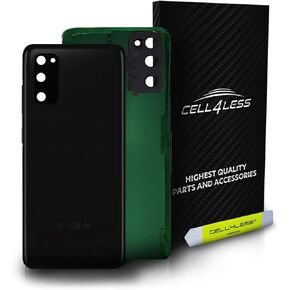 CELL4LESS Galaxy S20 Back Glass Replacement Kit w/Lens Installed & Pry Removal Tool Quick Installation (Black)