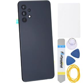 Awesome Black Plastic Back Panel Cover Replacement for Samsung Galaxy A32 5G with Rear Camera's Frame Rear Camera's Glass Cover Pre-Install Adhesive and Installation Instruction Tool Kit