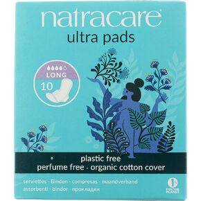 Natracare Natural Ultra Long Pads with Wings, 10 Pcs Pack of 1