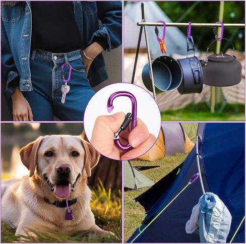 10 قطع من مشبك حلقة تسلق، 2.28 بوصة من الألومنيوم على شكل حلقة على شكل حرف D، ملحقات رياضية بخطاف للتخييم والمشي لمسافات طويلة في الهواء الطلق in Kuwait