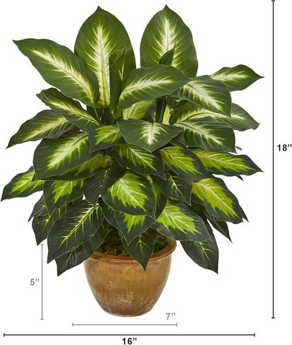 Nearly Natural Dieffenbachia Artificial Plant in Ceramic Planter in Saudi Arabia