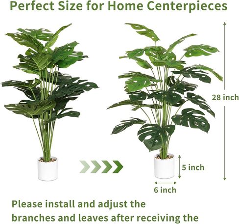 28" Artificial Palm Plant Indoor Plant Tall Fake Tropical Paradise Palm Tree in White Pot with Real Bark Design Faux Areca Palm Tree for Home Office Living Room Farmhouse Modern Decoration in Saudi Arabia
