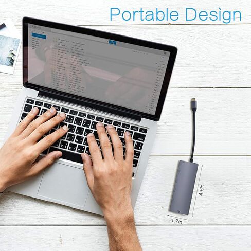محور USB C إيثرنت، محول متعدد المنافذ 6 في 1 من النوع C Hdmi Hub مع إيثرنت 1000 متر، HDMI 4K، 3 منافذ USB 3.0، منفذ شحن PD، محطة إرساء متوافقة مع أجهزة الكمبيوتر المحمولة MacBook وChromebook وUSB-C in Kuwait