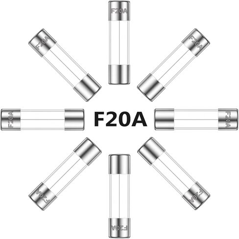 ALLECIN 20A 250V 5x20MM صمام زجاجي سريع النفخ 20 أمبير 250 فولت 0.2 × 0.78 بوصة صمامات أنبوبية سريعة المفعول F20AL250V (عبوة من 30 قطعة) in Kuwait
