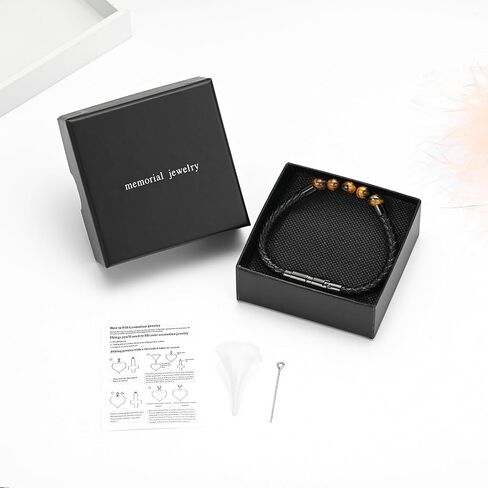 الجلود الحرق التذكاري جرة سوار الحمم الحجر 316L الفولاذ المقاوم للصدأ الحرق الإسورة تذكار جرة سوار للرماد in Kuwait