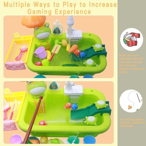 Kitchen Sink Toys, Automatic Water Circulation System Electric Water Outlet, Fishing Game Bath Toys, Children's Role Play Toys, Birthday Gifts for Boys and Girls (Frog) in Saudi Arabia