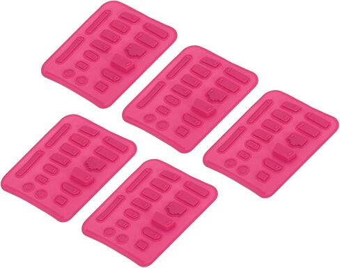 MECCANIXITY 80 قطعة من مقابس منفذ USB تغطي أغطية سيليكون مضادة للغبار لنوع C/USB C، قابس أنثى USB، RJ45، بطاقة SD، منافذ سماعة الرأس، أحمر وردي (16 قطعة/المجموعة) in Saudi Arabia