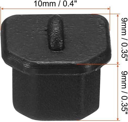 MECCANIXITY 15 قطعة من مقابس منفذ USB من النوع B تغطي أغطية سيليكون مضادة للغبار لطرف USB أنثى، أسود in Saudi Arabia
