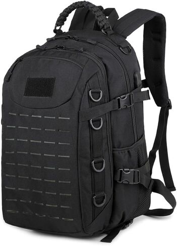 Heavy duty zipper military backpack Outdoor Tactical Backpack Nylon canvas backpack，hiking camping travel Backpack， 3-day backpack，water resistant (01#khaki) in Saudi Arabia