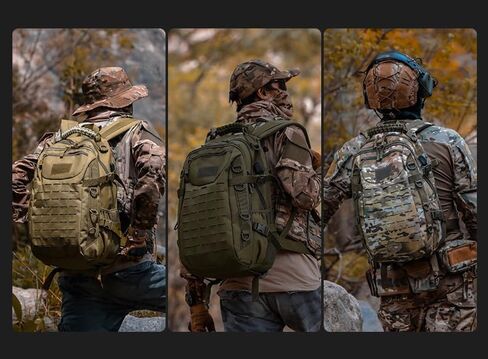 Heavy duty zipper military backpack Outdoor Tactical Backpack Nylon canvas backpack，hiking camping travel Backpack， 3-day backpack，water resistant (01#khaki) in Saudi Arabia