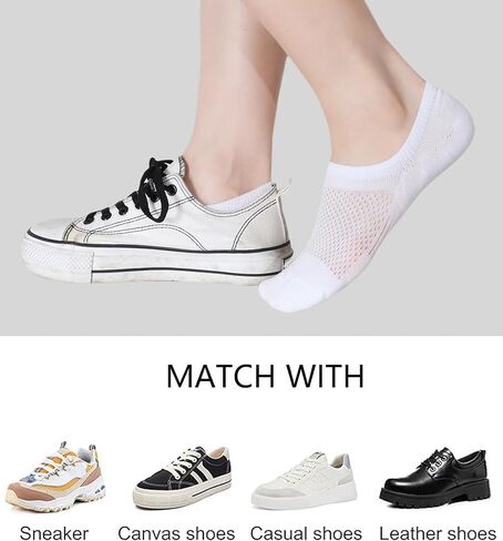 YZKKE No Show الجوارب النسائية القطنية المنخفضة القطع غير القابلة للانزلاق الجوارب غير المرئية المسطحة بطانة القارب الجوارب 8 أزواج in Kuwait