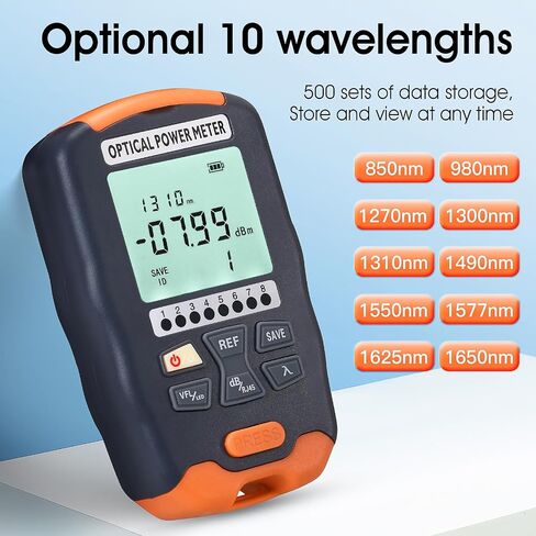BAOSHLA A-D70 4 in 1 Fiber Optic Power Meter -70~+10dbm Built-in 50MW Visual Fault Locator SC/FC/ST Universal Interface with FC-LC Adapter Optical Fiber Tester (OPM VFL RJ45 LED) Cable Tester in Saudi Arabia