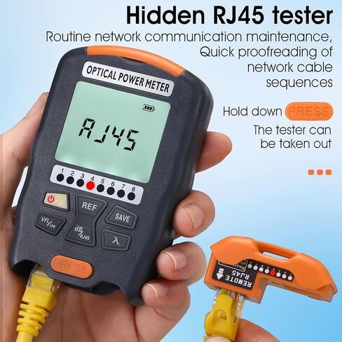 BAOSHLA A-D70 4 in 1 Fiber Optic Power Meter -70~+10dbm Built-in 50MW Visual Fault Locator SC/FC/ST Universal Interface with FC-LC Adapter Optical Fiber Tester (OPM VFL RJ45 LED) Cable Tester in Saudi Arabia