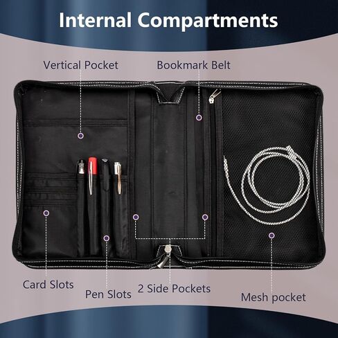 أغطية الكتاب المقدس روسي للنساء من جلد البولي يوريثان بغطاء الكتاب المقدس حقيبة الكتاب المقدس حقيبة حمل الكتب حقيبة الكنيسة مع مقبض وجيب كبير الحجم بسحاب يناسب الكتاب 10.1 × 7 × 1.9 بوصة، كاسيت صوتي قديم in Kuwait