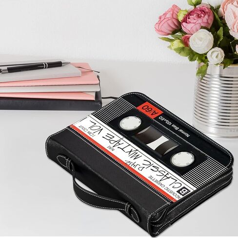 أغطية الكتاب المقدس روسي للنساء من جلد البولي يوريثان بغطاء الكتاب المقدس حقيبة الكتاب المقدس حقيبة حمل الكتب حقيبة الكنيسة مع مقبض وجيب كبير الحجم بسحاب يناسب الكتاب 10.1 × 7 × 1.9 بوصة، كاسيت صوتي قديم in Kuwait