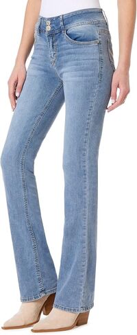 WallFlower Women's Luscious Curvy Bootcut Mid-Rise Insta Stretch Juniors Jeans (Standard and Plus) in Saudi Arabia