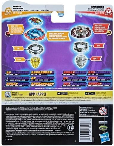 Beyblade Burst Surge Speedstorm Mirage Helios H6 and Gaianon G6 Spinning Top Dual Pack - 2 Battling Game Top Toy for Kids Ages 8 and Up in Saudi Arabia
