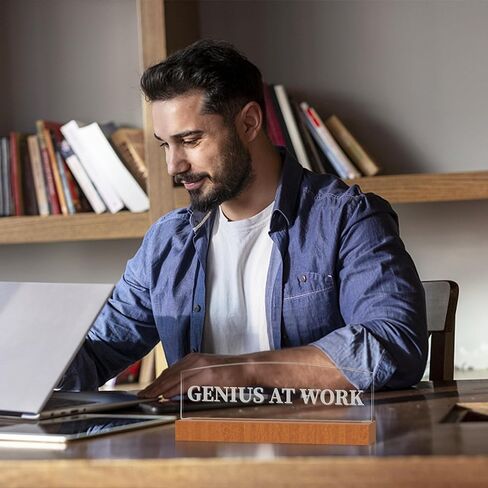 Ammonite P.S You Got This Wooden Desk Plaque Sign with LED Illumination - Office Desk Accessories | Gifts for Coworkers & Boss | Unique Gifts for Dad from Son Daughter in Saudi Arabia