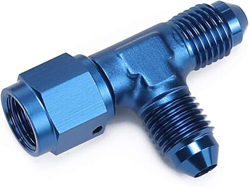 -3 AN Male Flare Tee Fitting with AN3 Female Swivel on Run Adapter Aluminum Black in Saudi Arabia