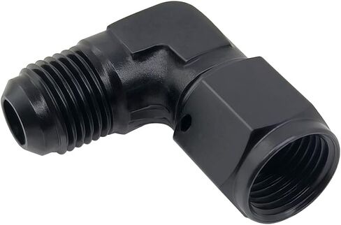 YSIL 10AN Male Flare to 10AN Female 90 Degree Swivel Hose Union Elbow Fitting Adapter Aluminum Black 2PCS in Kuwait