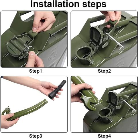 DEWIN Fuel Can Spout, Flexible Jerry Can Spout/Nozzle - Metal Fuel Can Spout with Hose Accessories Tool for Non-CARB NATO Style Jerry Cans(Olive Drab) in Saudi Arabia
