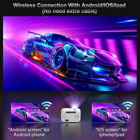جهاز عرض صغير، جهاز عرض 1080 بكسل مع 5G واي فاي وبلوتوث، جهاز عرض محمول، مسرح منزلي وجهاز عرض خارجي لهاتف Iphone، Android، TV Stick/Laptop/PS5 in Kuwait