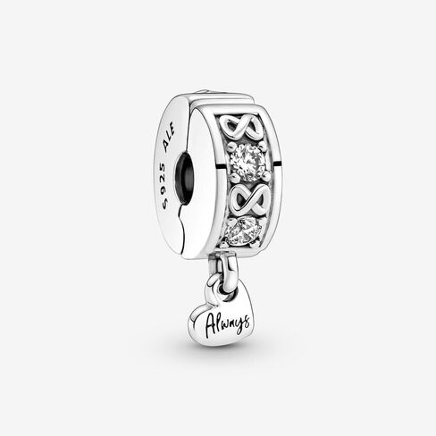 PANDORA Family Always Pavé Clip Charm - Compatible with PANDORA Moments - Stunning Women's Jewelry - Made with Sterling Silver & Cubic Zirconia - With Gift Box in Saudi Arabia