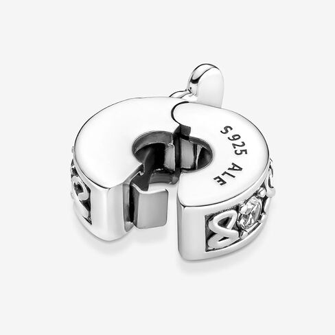 PANDORA Family Always Pavé Clip Charm - Compatible with PANDORA Moments - Stunning Women's Jewelry - Made with Sterling Silver & Cubic Zirconia - With Gift Box in Saudi Arabia