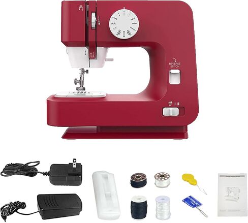 ماكينة خياطة صغيرة مدمجة للمبتدئين، ماكينة خياطة محمولة مزدوجة السرعة للتحكم في سرعة ماكينة الخياطة المحوسبة، وظائف كاملة، ضوء تشغيل سهل، مجموعة خياطة للمنزل، السفر، صناعة يدوية يدوية الصنع in Kuwait