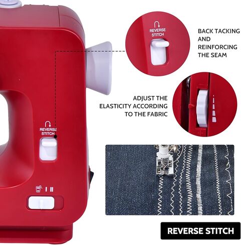 ماكينة خياطة صغيرة مدمجة للمبتدئين، ماكينة خياطة محمولة مزدوجة السرعة للتحكم في سرعة ماكينة الخياطة المحوسبة، وظائف كاملة، ضوء تشغيل سهل، مجموعة خياطة للمنزل، السفر، صناعة يدوية يدوية الصنع in Kuwait